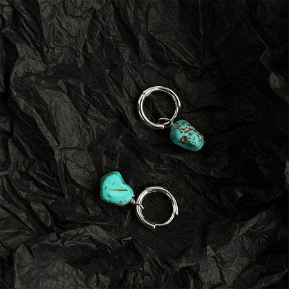 Tibetan Style Turquoise Earrings Artistic Retro Ear Hook Personalized Earrings