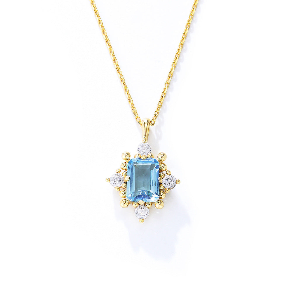 Material: Silver
Processing: Gemstone
Shape: Geometric
Chain Style: Cross Chain
Multi-layer: No
Pendant Material: Silver
Circumference: 21cm (inclusive) - 50cm (inclusive)
Color: Gold
Purity: 925 Silver
Popular Elements: Quadrilateral
Style: European and American
Weight: 3g
Precious Metal Quality: 3g
Material Purity: 925 Silver
Style Classification: Fashion Commuter
Applicable People: Women
Popular Elements Classification: Geometric